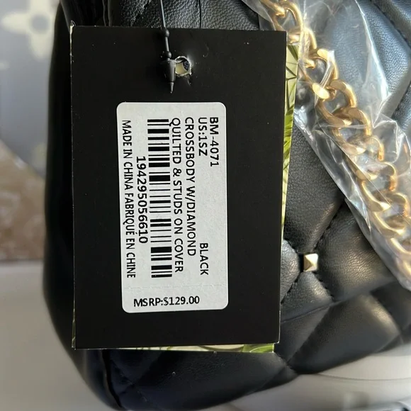 BADGLEY MISCHKA Diamond Quilted & Studs On Cover Crossbody - Picture 10 of 14